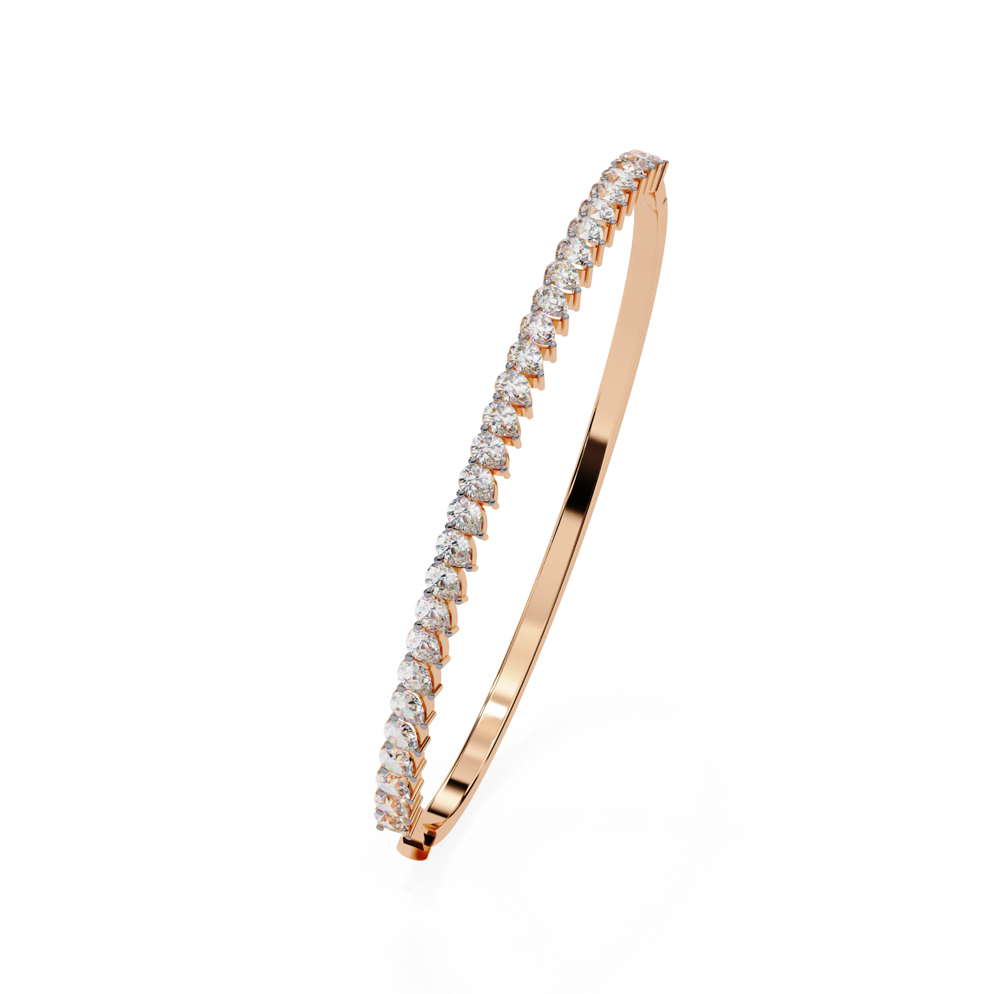 Solitairekart 4.06ct Pear Cut Natural Diamond Bracelet-HI Color. VS-SI Clarity